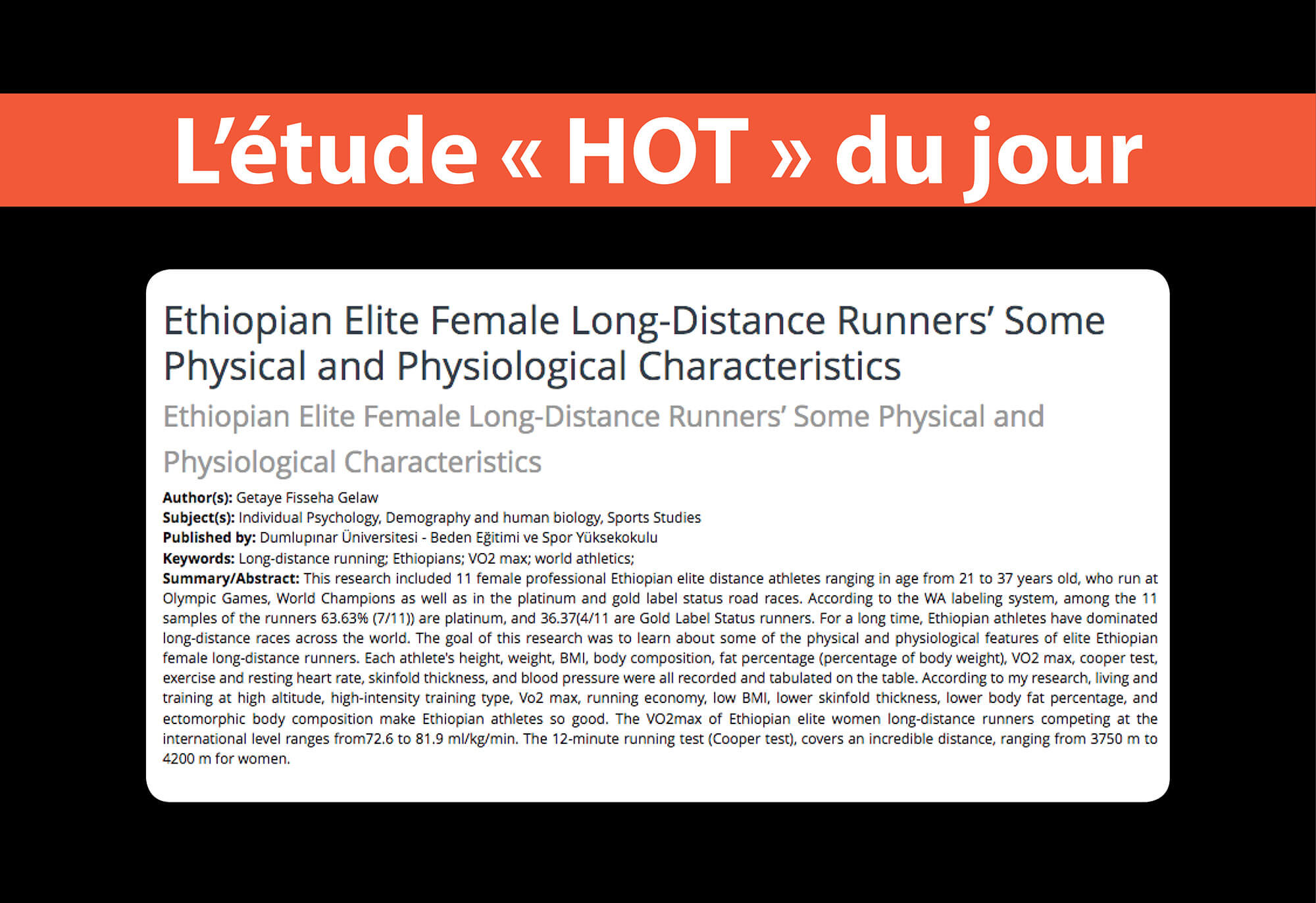 À lire en 20 secondes | Les coureuses éthiopiennes, une classe à part !
